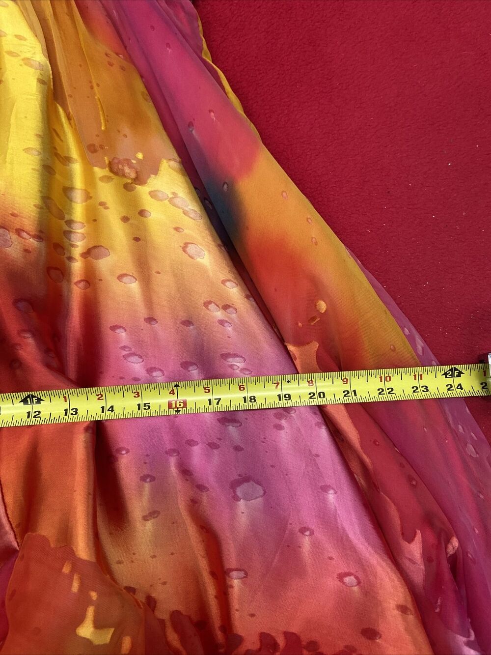 SUNSET COCKTAIL DRESS Blush Prom Orange Print Beaded Cocktail Dress Size 6 - Picture 7 of 9